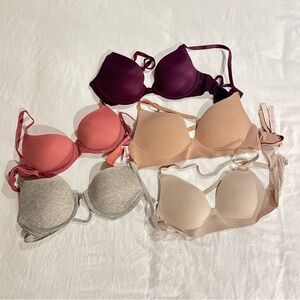 Victoria's Secret Bras (Set of 5) in Plum, Rose, Nude, Heather Gray